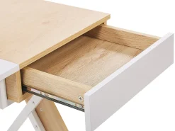 Best Sale Beliani Tyopoyta Laatikko Vaalea Puu/Valkoinen 120 X 60 Cm Hamden