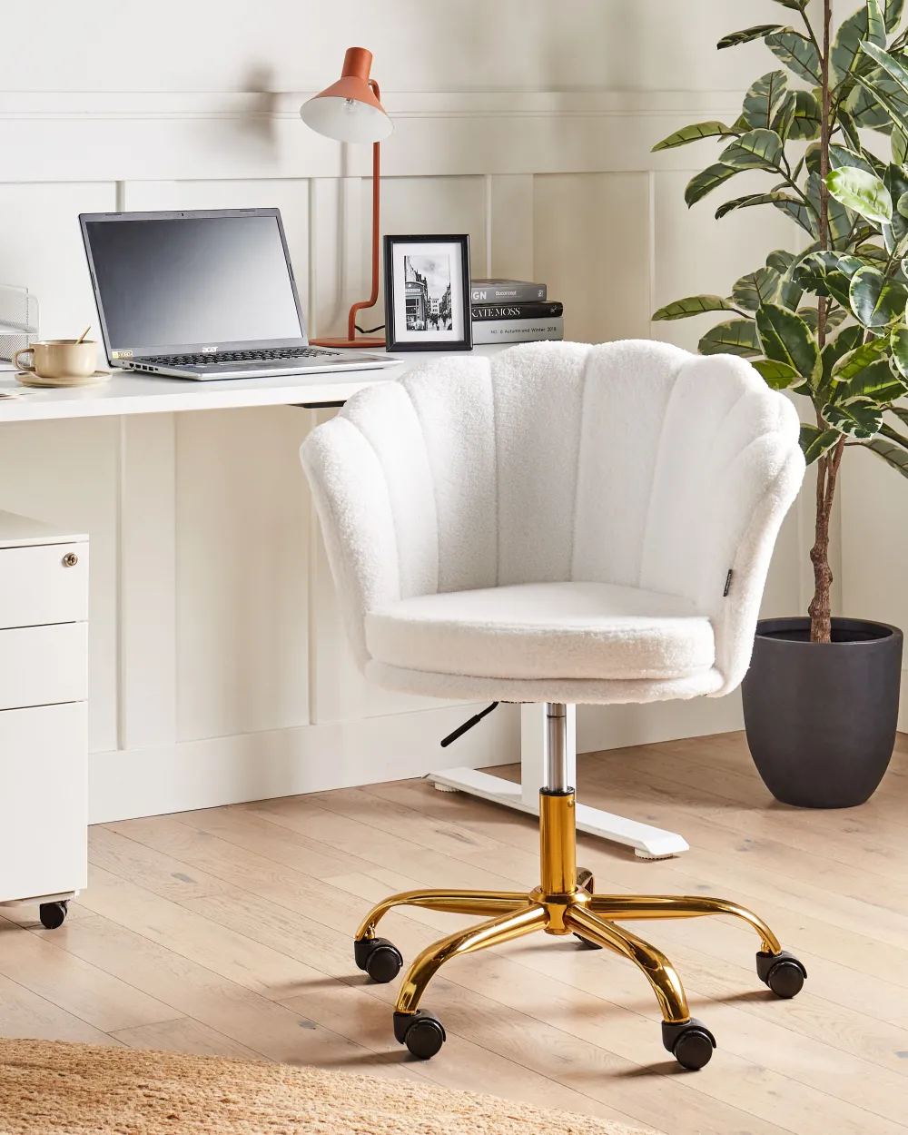 Tuolit<Beliani Tyotuoli Buklee Valkoinen Monticello Ii