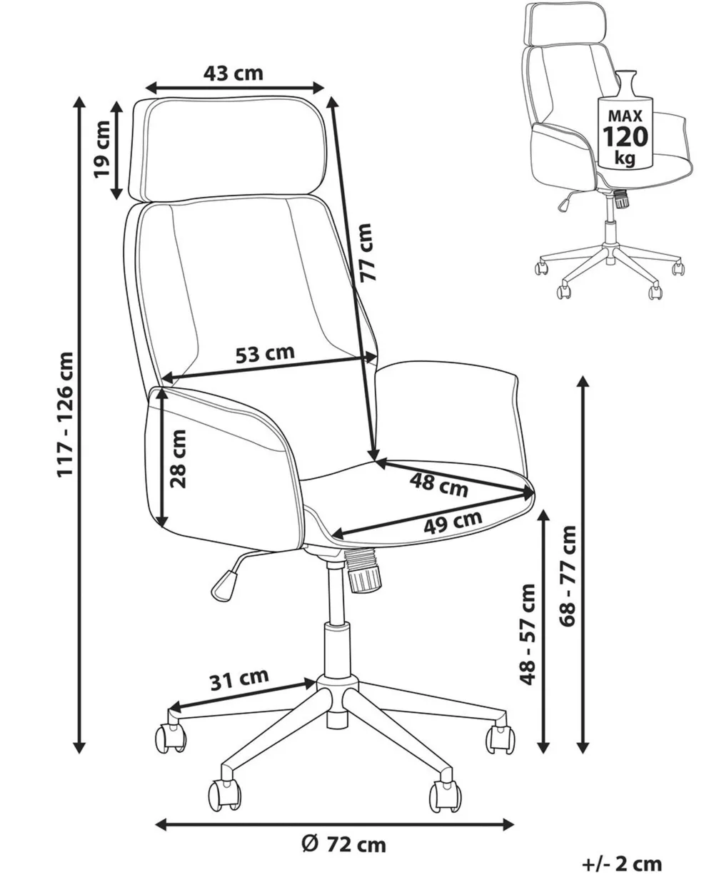 Tuolit<Beliani Tyotuoli Kangas Beige Pilot