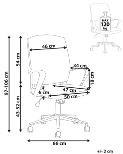 New Beliani Tyotuoli Kangas Harmaa/Sininen Bonny