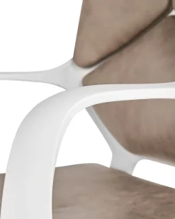 Sale Beliani Tyotuoli Kangas Ruskeanharmaa/Valkoinen Delight