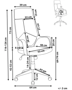 Sale Beliani Tyotuoli Kangas Ruskeanharmaa/Valkoinen Delight
