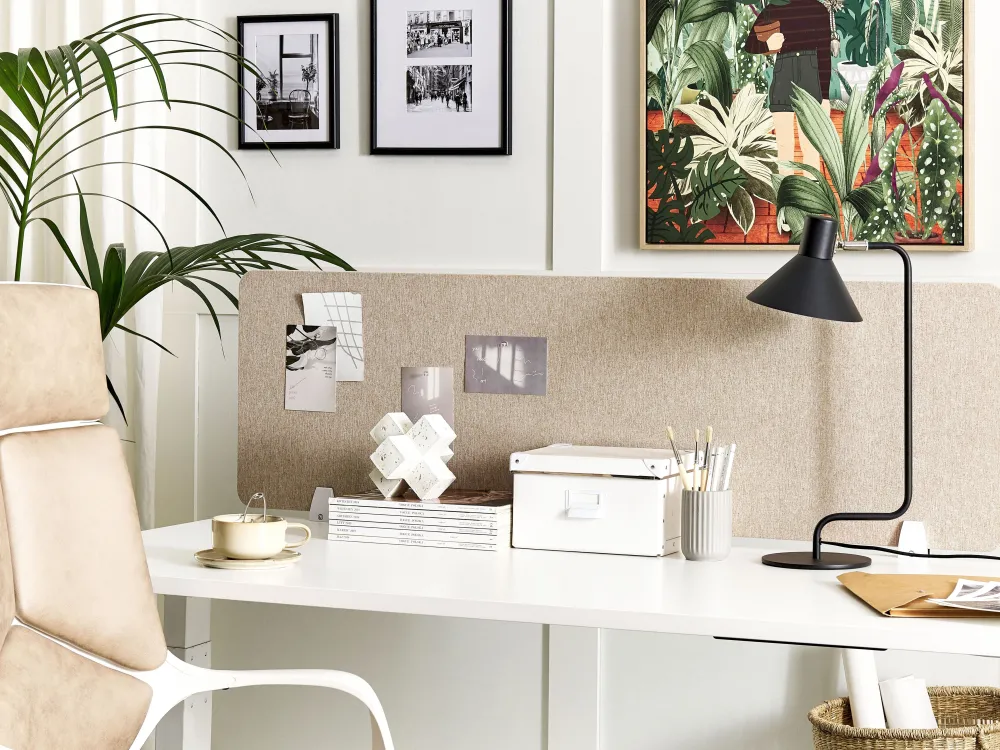 Sale Beliani Tyotuoli Kangas Ruskeanharmaa/Valkoinen Delight