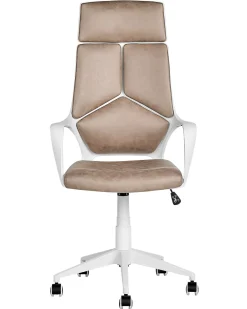 Sale Beliani Tyotuoli Kangas Ruskeanharmaa/Valkoinen Delight