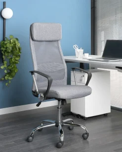 Lastenhuone<Beliani Tyotuoli Kangas Tummanharmaa Pioneer