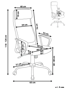 Sale Beliani Tyotuoli Kangas Tummansininen Pioneer