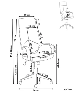 Best Beliani Tyotuoli Kangas Vaaleanharmaa/Musta Delight