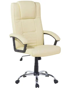 Tuolit<Beliani Tyotuoli Keinonahka Hierova Vaalea Beige Comfort Ii