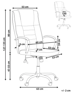 New Beliani Tyotuoli Keinonahka Hierova Beige Grandeur Ii