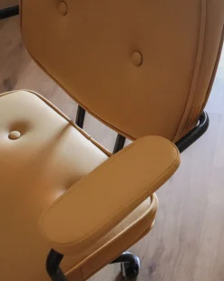 Cheap Beliani Tyotuoli Keinonahka Keltainen Pawnee