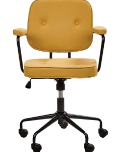 Cheap Beliani Tyotuoli Keinonahka Keltainen Pawnee