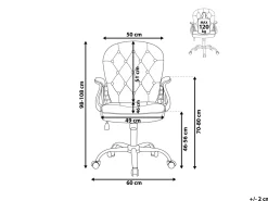 Tuolit<Beliani Tyotuoli Keinonahka Musta/Hopea Princess