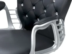 Tuolit<Beliani Tyotuoli Keinonahka Musta/Hopea Princess