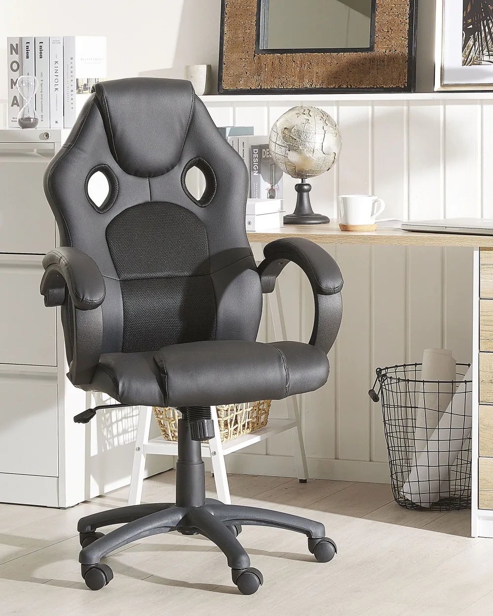 Online Beliani Tyotuoli Keinonahka Musta Fighter