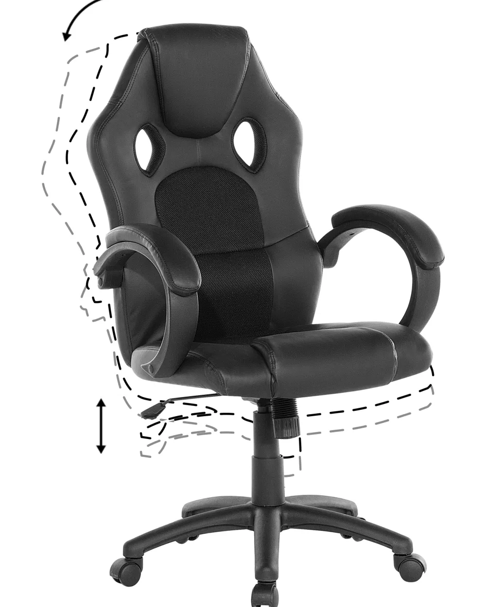 Online Beliani Tyotuoli Keinonahka Musta Fighter