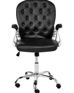 Tuolit<Beliani Tyotuoli Keinonahka Musta Princess