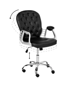 Tuolit<Beliani Tyotuoli Keinonahka Musta Princess