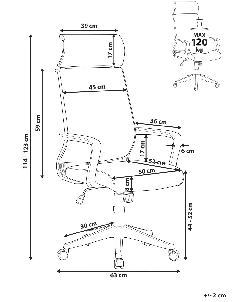 Sale Beliani Tyotuoli Keinonahka Musta Leader