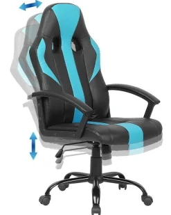 Flash Sale Beliani Tyotuoli Keinonahka Musta/Turkoosi Success