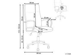 Tuolit<Beliani Tyotuoli Keinonahka Musta Oscar