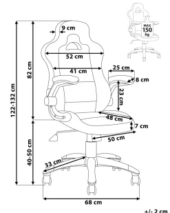 Lastenhuone<Beliani Tyotuoli Keinonahka Musta/Punainen Master