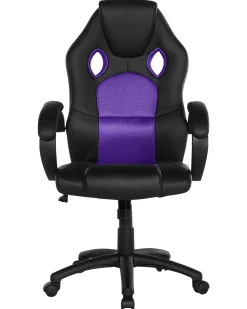 Online Beliani Tyotuoli Keinonahka Musta/Violetti Fighter