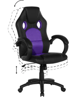 Online Beliani Tyotuoli Keinonahka Musta/Violetti Fighter