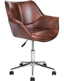 Clearance Beliani Tyotuoli Keinonahka Tummanruskea Newdale