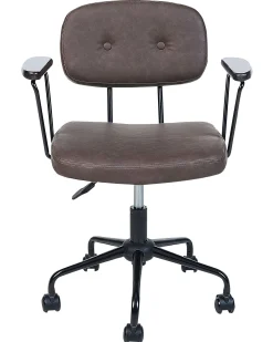 Tuolit<Beliani Tyotuoli Keinonahka Tummanruskea Algerita