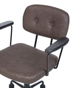 Tuolit<Beliani Tyotuoli Keinonahka Tummanruskea Algerita