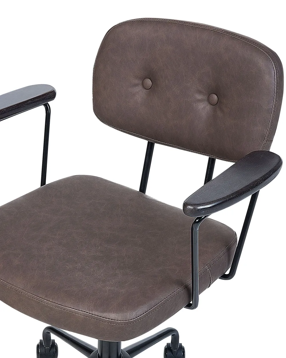 Tuolit<Beliani Tyotuoli Keinonahka Tummanruskea Algerita