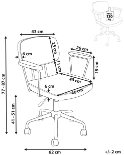 Tuolit<Beliani Tyotuoli Keinonahka Tummanruskea Algerita