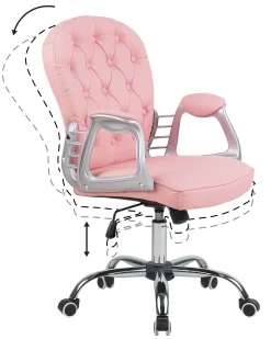 Fashion Beliani Tyotuoli Keinonahka Vaaleanpunainen Princess