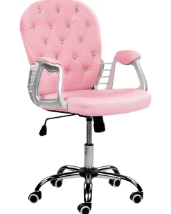 Flash Sale Beliani Tyotuoli Keinonahka Vaaleanpunainen/Hopea Princess