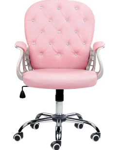 Flash Sale Beliani Tyotuoli Keinonahka Vaaleanpunainen/Hopea Princess