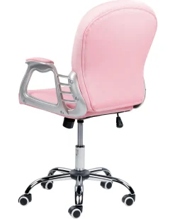 Flash Sale Beliani Tyotuoli Keinonahka Vaaleanpunainen/Hopea Princess