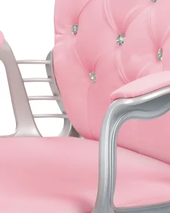 Flash Sale Beliani Tyotuoli Keinonahka Vaaleanpunainen/Hopea Princess