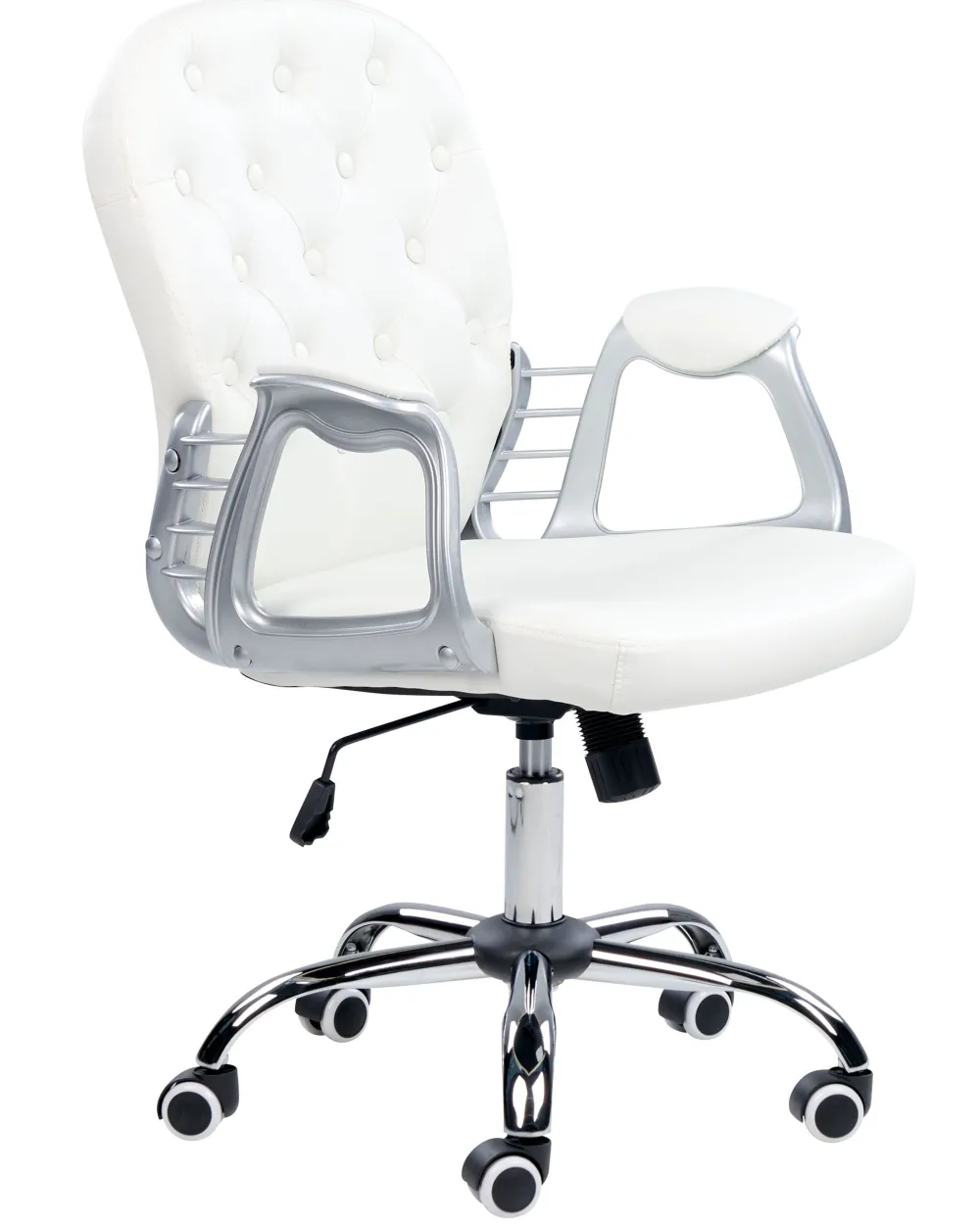 Store Beliani Tyotuoli Keinonahka Valkoinen Princess