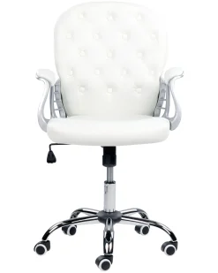 Store Beliani Tyotuoli Keinonahka Valkoinen Princess