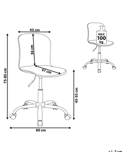 Outlet Beliani Tyotuoli Muovi Valkoinen Vamo