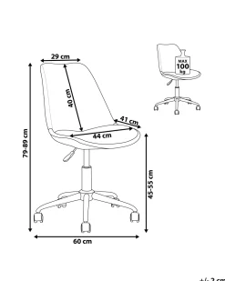 Tuolit<Beliani Tyotuoli Muovi Valkoinen/Ruusukulta Dakota Ii