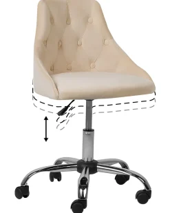 Best Sale Beliani Tyotuoli Sametti Beige Parrish