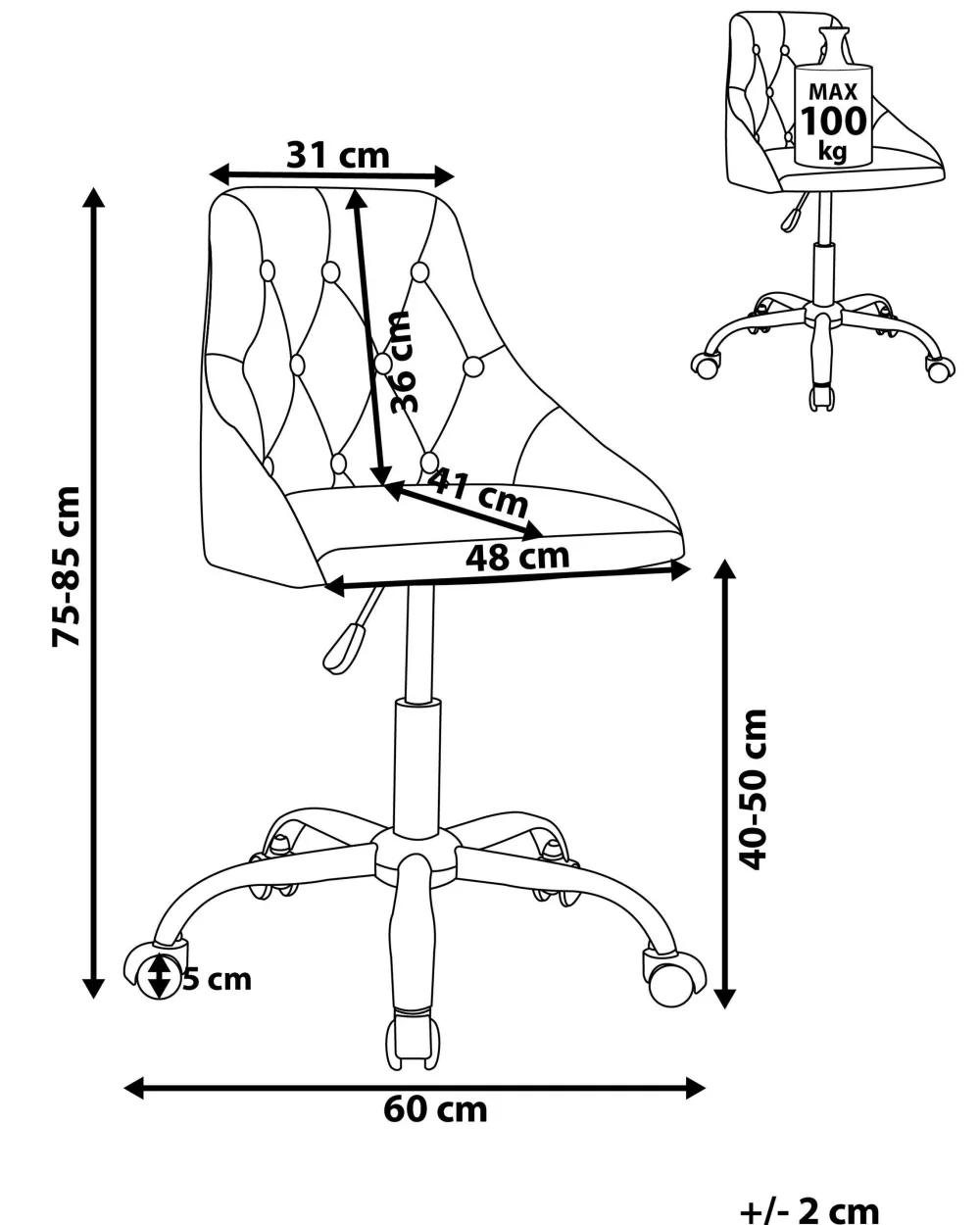 Best Sale Beliani Tyotuoli Sametti Beige Parrish