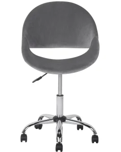 Lastenhuone<Beliani Tyotuoli Sametti Harmaa Selma