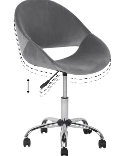 Lastenhuone<Beliani Tyotuoli Sametti Harmaa Selma