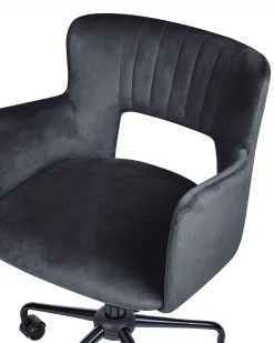 Tuolit<Beliani Tyotuoli Sametti Musta Sanilac