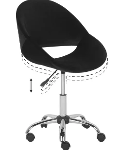 Sale Beliani Tyotuoli Sametti Musta Selma