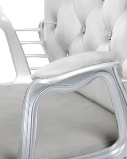 Lastenhuone<Beliani Tyotuoli Sametti Vaaleanharmaa/Hopea Princess