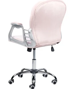 Lastenhuone<Beliani Tyotuoli Sametti Vaaleanpunainen/Hopea Princess