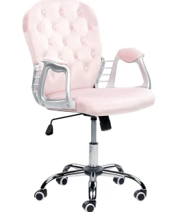 Lastenhuone<Beliani Tyotuoli Sametti Vaaleanpunainen Princess